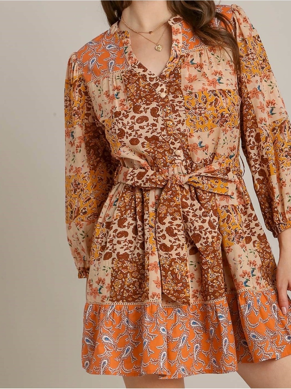 Umgee Multicolor Floral Dress - Picture 1 of 7